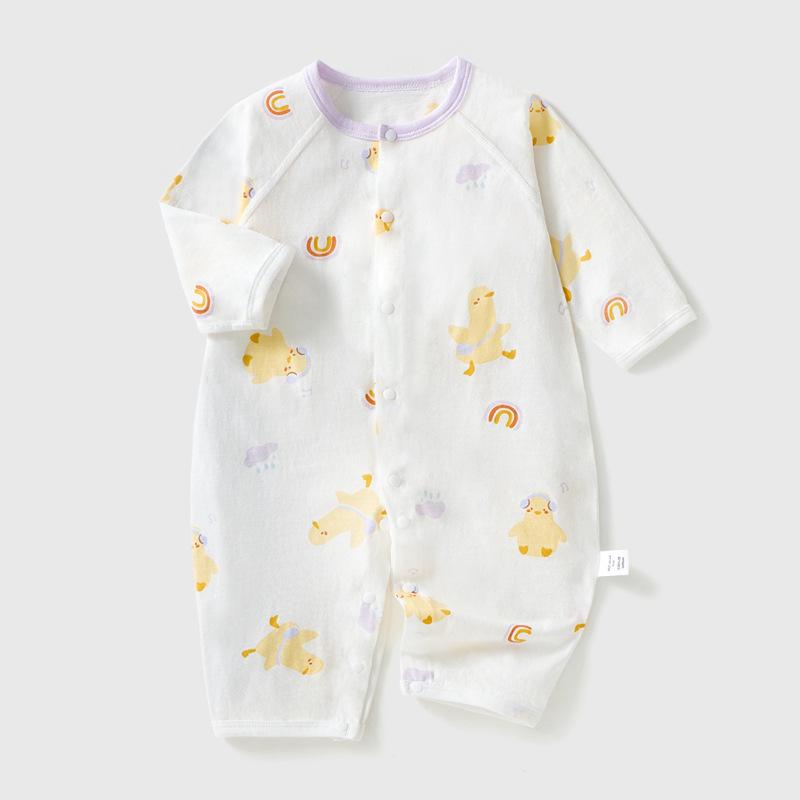 Summer Baby Romper - Long Sleeve, Thin Style, Pure Cotton, Seamless Class A Jumpsuit