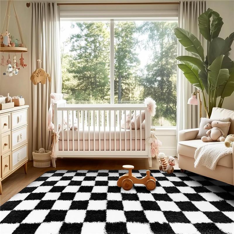 Area Rugs for Bedroom, Upgrade Non-Slip Grey Fluffy Soft Shag Carpet, Indoor Floor Gray Fuzzy Shaggy Living Room Plush Rug for Kids Home Dorm Decor