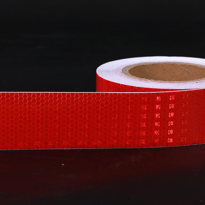 Red Selfadhesive Reflector PVC Tape High Visibility Reflective Warning Tape For Van Car Traffic Sign