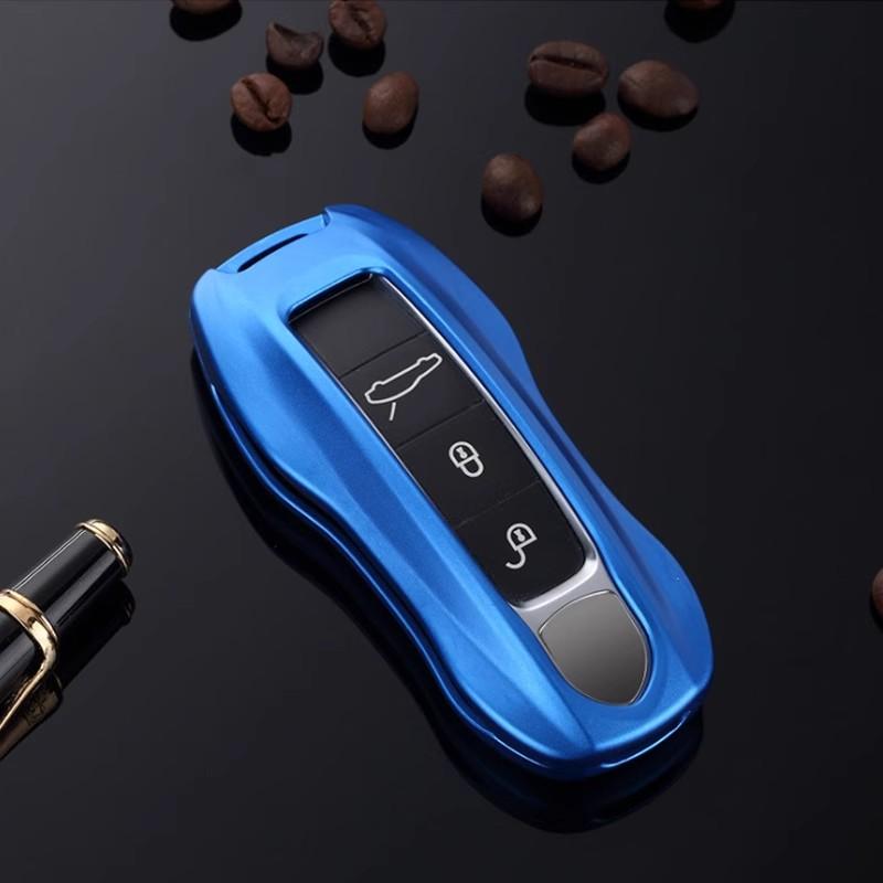 Aluminum Alloy Car Key Case Shell Key Cover For Porsche Cayenne Panamera - 911 Taycan Protective Accessory
