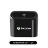 BATX9 Car Trash Bin Hanging Garbage Dust Case Storage Box Trash Can For Skoda Octavia A5 A4 Mk1 2 Fabia Superb Rapid Mk3 Yeti 2006