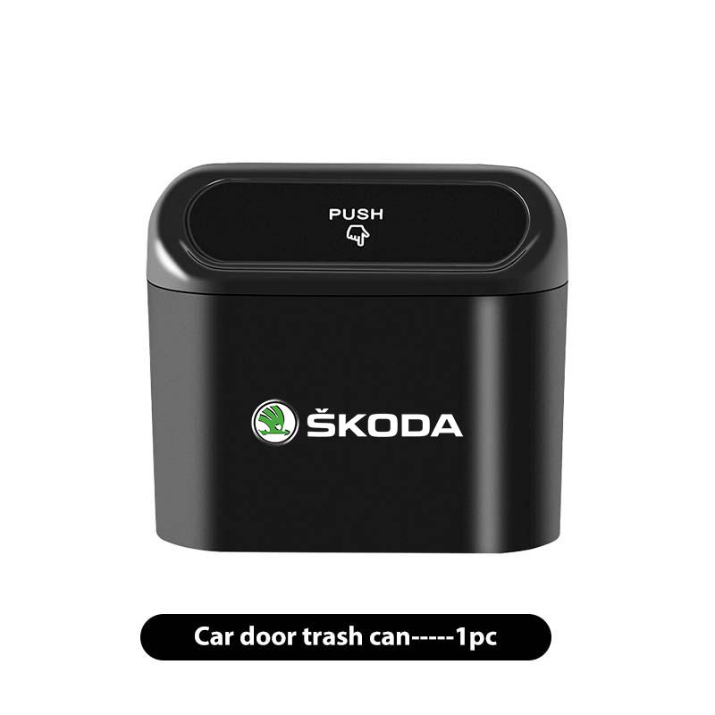 BATX9 Car Trash Bin Hanging Garbage Dust Case Storage Box Trash Can For Skoda Octavia A5 A4 Mk1 2 Fabia Superb Rapid Mk3 Yeti 2006