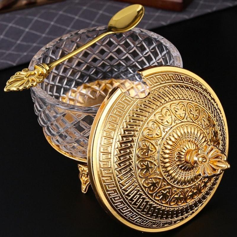 Sugar Bowl Nordic Style Multifunctional Salt Bowl Storage Glass Jar Cream Holder for Coffee Shop Home Countertop Kitchen Bar