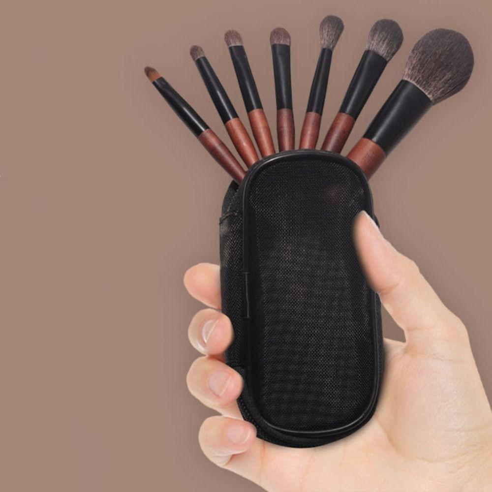 12Pcs Compact Mini Makeup Brush Set Wood Handle Eyeshadow Make Up Kit Lip Liner Brush Set  Travel