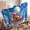 Christmas Flannel Throw Blanket Soft Warm Cozy For Sofa Bed Indoor Home Use Great Holiday Gift
