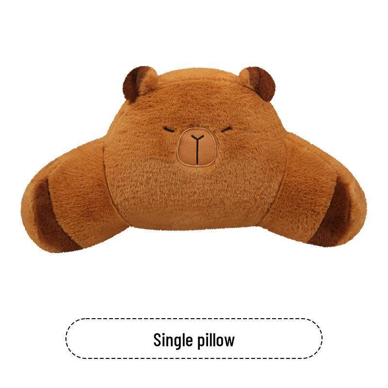 Cartoon Cute Capybara Winter Plush Car Seat Cushion for Cadillac CT5, Aoge XT4, XT5