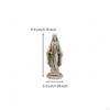 Religious Figurine AntiqueStyle Metal Statue Robed MetalLike Finish Molded Detailing Mary