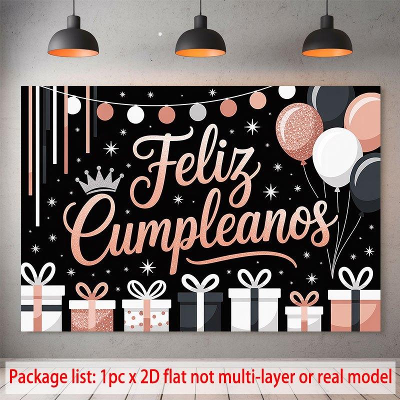 Party Backdrop Flat Feliz Cumpleanos Events Wedding Coming Ceremony Four Season Celebration Photo Booth Front Door Decor