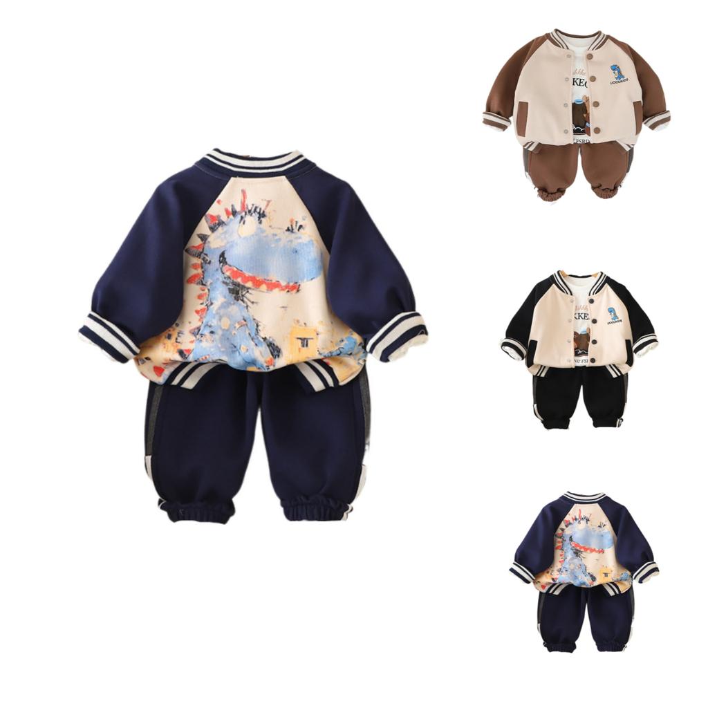 Kids Casual Long-Sleeve Set, Comfortable Daily Wear Outfits