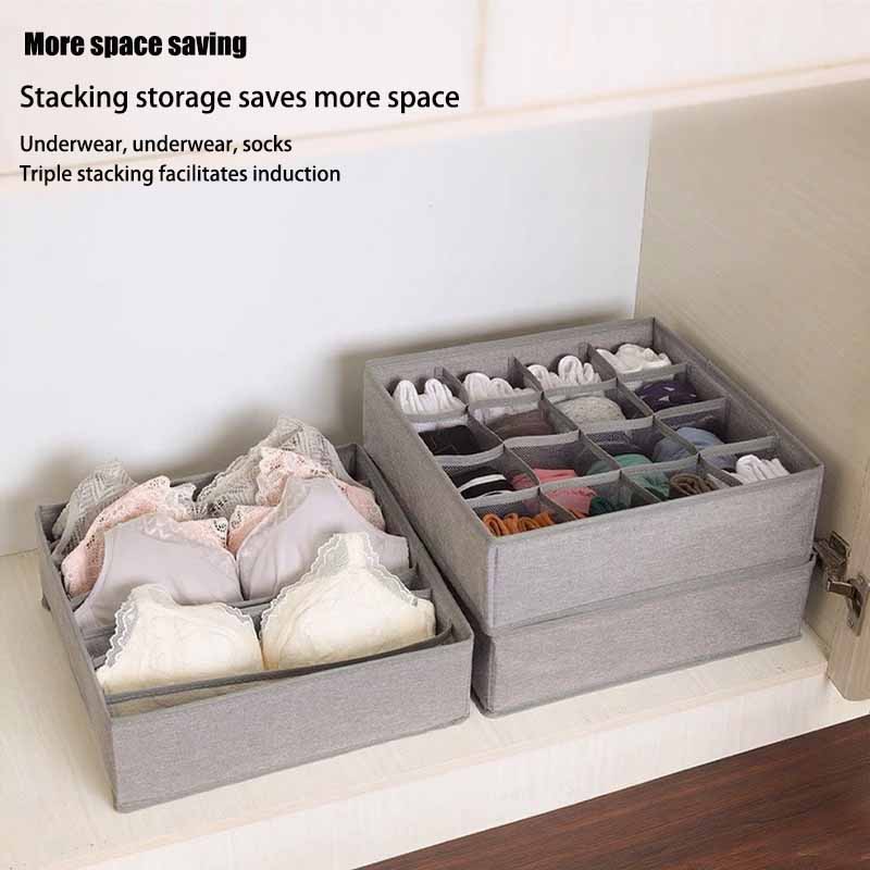 24-Compartment Drawer-Style Storage Box | Fabric Dividers, Deepened Space for Underwear & Socks