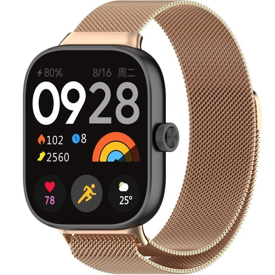Milanese Bracelet Strap for Xiaomi Redmi Watch 4 / Xiaomi Smart Band 8 Pro / Xiaomi Smart Band 9 Pro, Pink Rose Gold