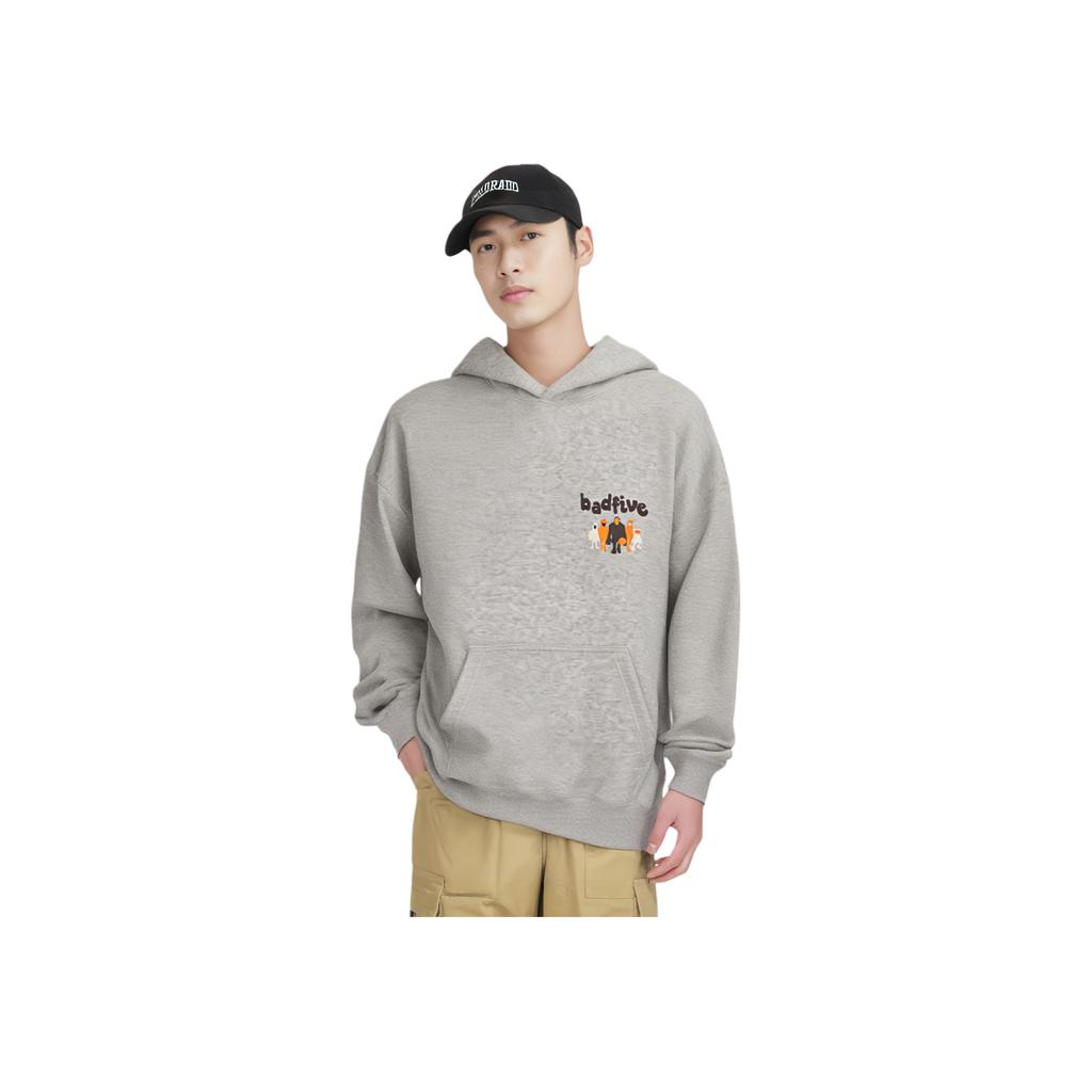 Li Ning Anti-Five Series Comfortable Knitted Hooded Long Sleeve Sweatshirt Men Sweatshirt Flower-Gray AWDTA77-1