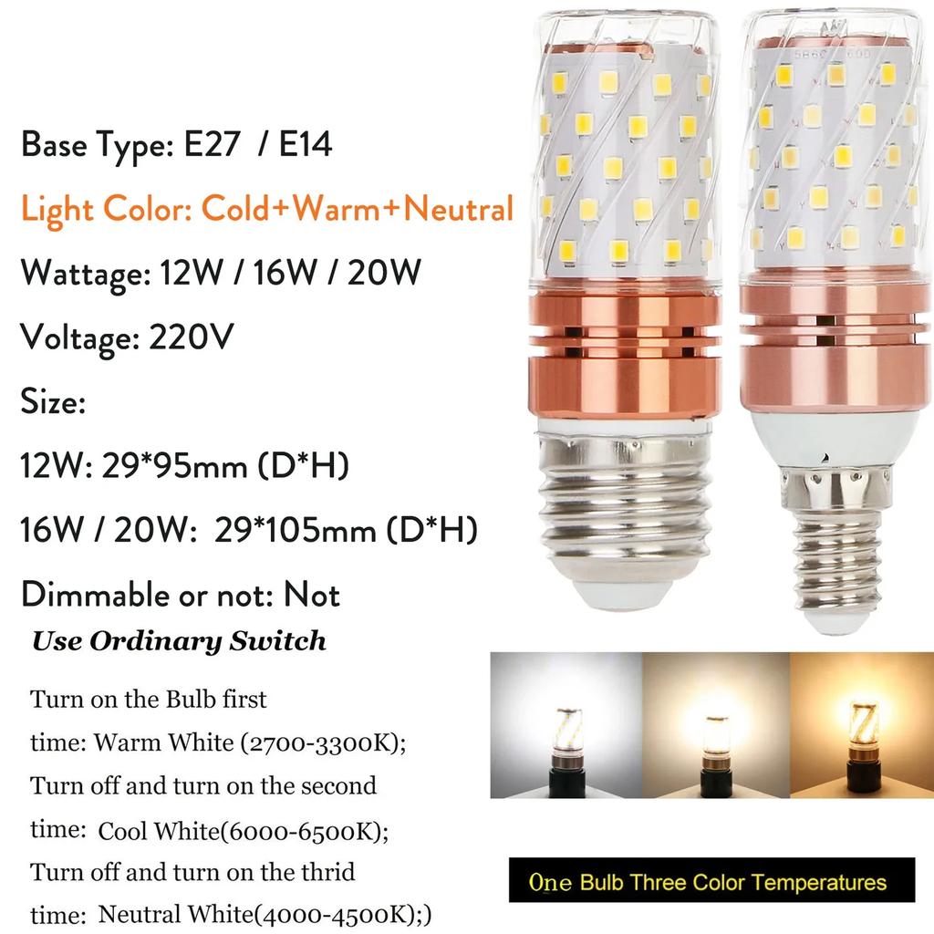 HOMZY Brightness E27 E14 LED Bulb Corn Lighting Lamp 12W 16W 20W 2835 SMD Lamps 110V 220V Home Decor Replace Halogen Lights White