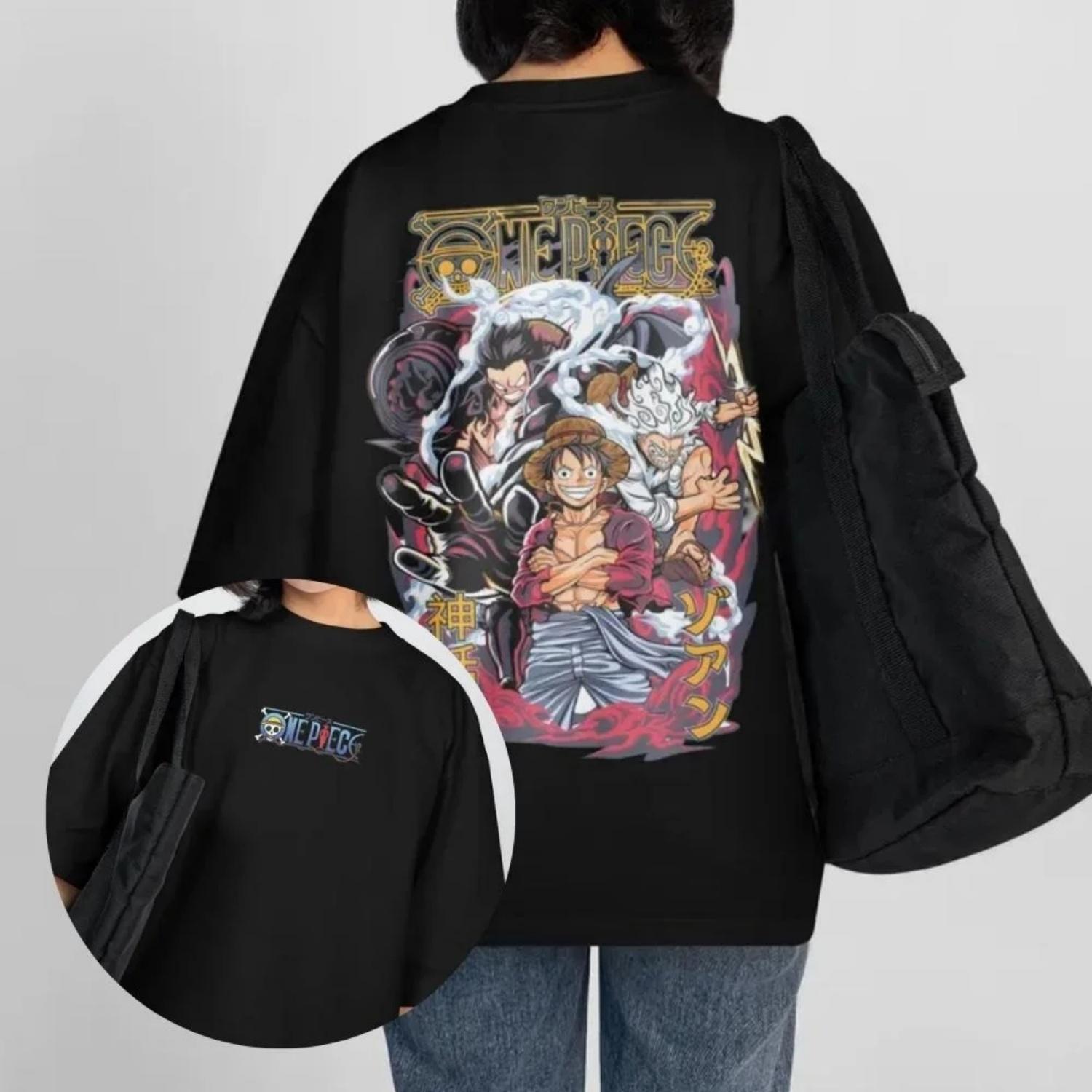 

2026 New Fashion One Piece Men and Women s Oversized T-shirt Short Sleeves Japanese Anime Niche Pure Cotton Parent-child Clothes S