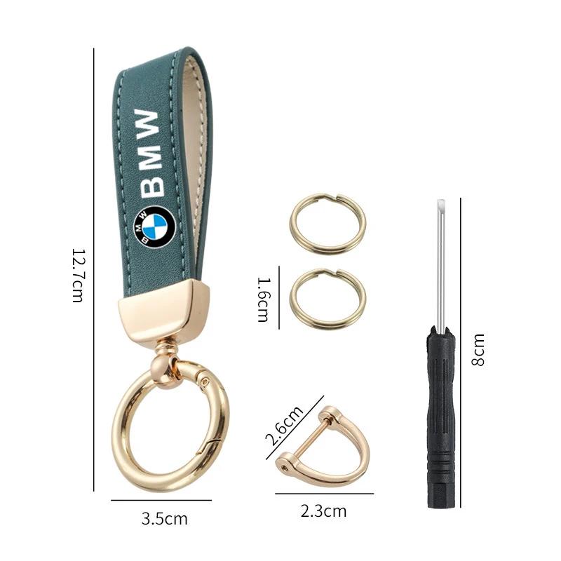 2025 Leather Keychain Emblem Car Keyring Key Chain Ring Pendant Accessories For BMW 1 3 5 7 Series X1 X2 X3 X5 X6 G30 G20 G1