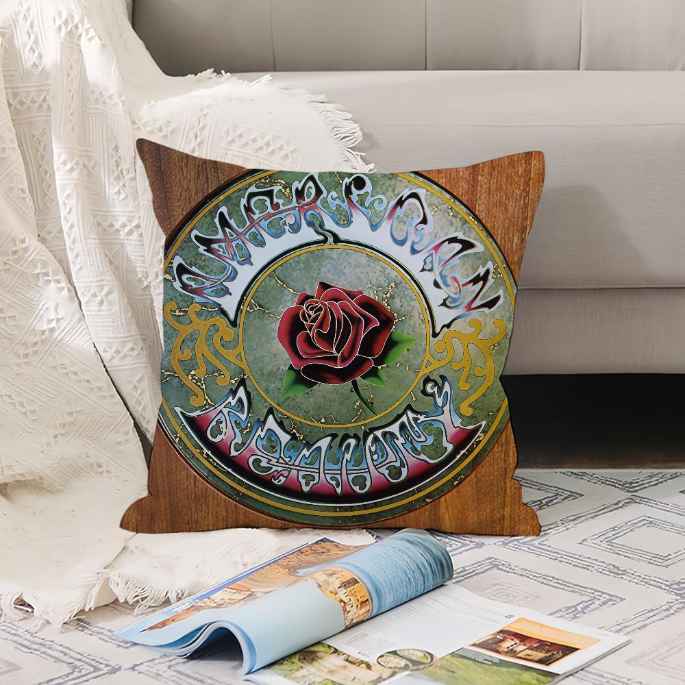Hot Rock Band G-Grateful D-Dead  Pillow Case Office Cushions Suitable For Sofa Car Bedroom Decorative Cushion Cover