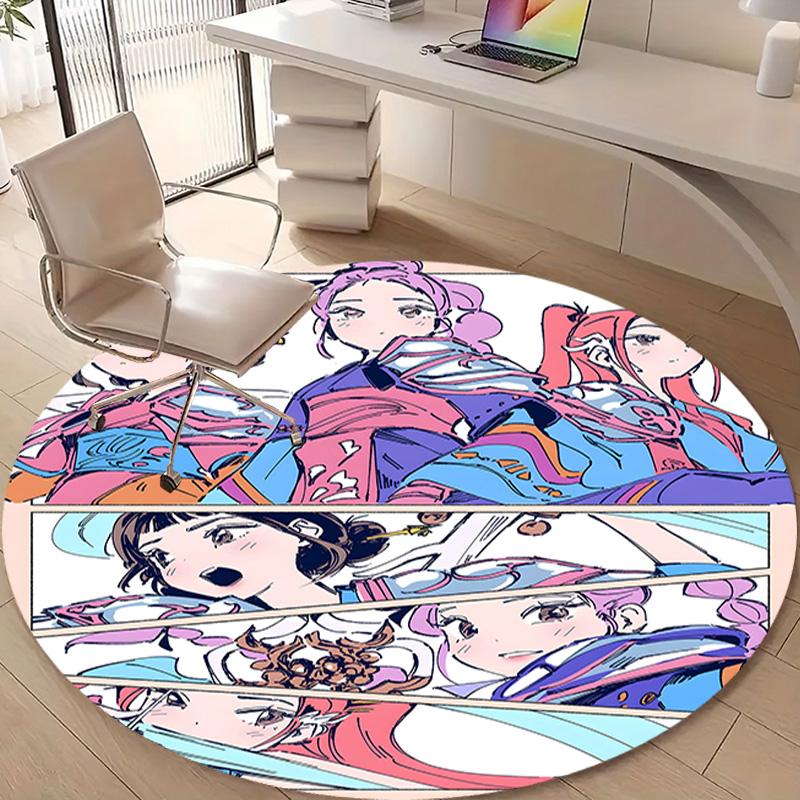 1pc KPop Demon Hunters10 Design Printed Area Round Carpet for Bedroom Living Room Home Decor Rugs Mat Non Slip Mat Rug for Bedside
