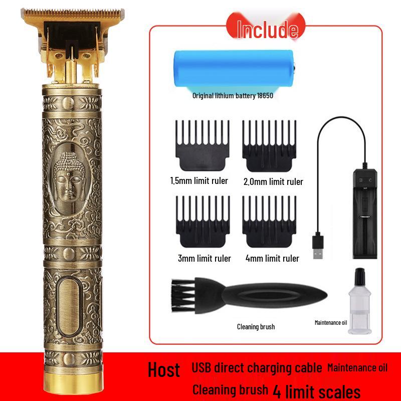 T9 Bald Electric Hair Clipper - Professional Rechargeable Engraving & Oil Head Shaver