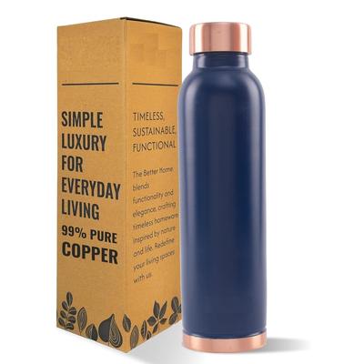 Kupfer-Trinkflasche | 950 ml Kupfer-Trinkflasche | Mit antioxidativen Eigenschaften | Bietet gesundheitliche Vorteile | Reines Tamba | Blau