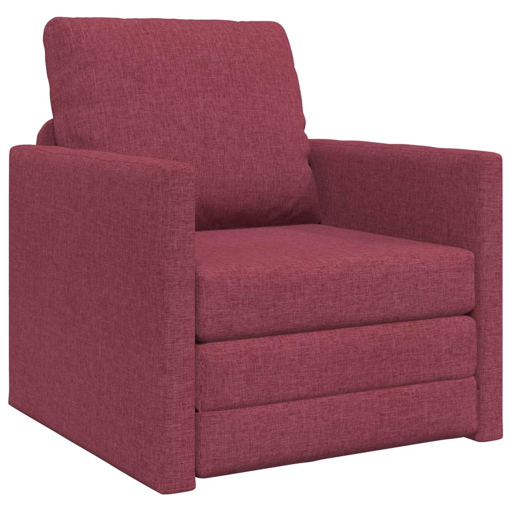 Wine Red Sleeper Sofa 74 X 77 X 81 Cm Fabric