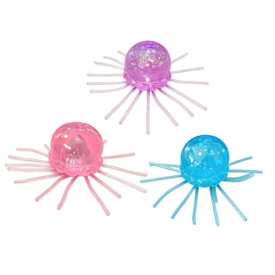 1/2/3Pcs Simulation Jellyfish Squeeze Toy Stress Relief Clear Glitter Jellyfish Sensory Toy Soft Stress Ball Sea Animal Fidget Toy