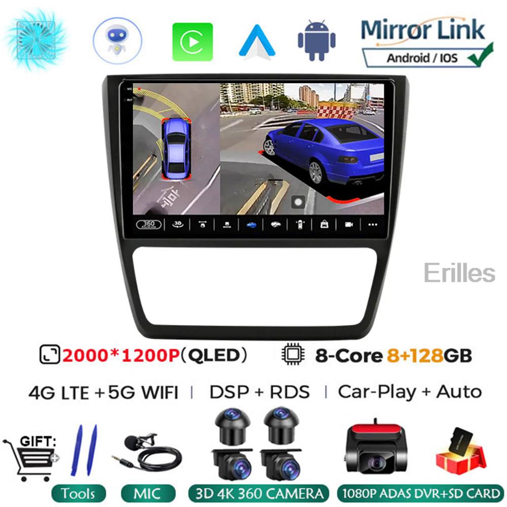 Carplay 10.1inch 2 Din Android 14 Car Radio GPS for SKODA Yeti 5L 2009 - 2014 Navigation Multimedia Player 2din AutoRadio Stereo