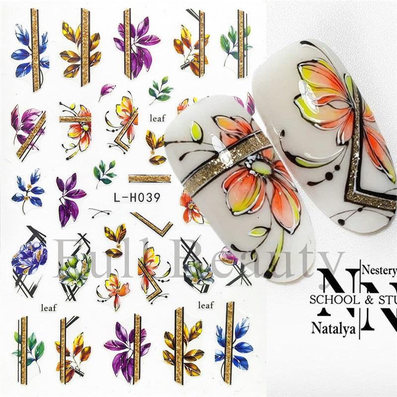 New nail art stickers ins Halloween cute flowers ghost mirror ghost bat adhesive nail stickers