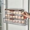 Automatic Rolling Egg Container Fridge Storage Box Food Grade BPA Free Transparent Stackable Fridge Organizer with Lid