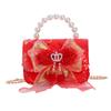 Red Ruffled Fun Bow Purse For Girls With Cozy Polyester Interior And Playful Appeal For Any Occasion
