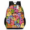 Zaino Scolastico per Bambini Ragazzi Ragazze - Carino Design Mostro Cartone Animato Tessuto Oxford Leggero Spallacci Imbottiti Traspiranti Grado