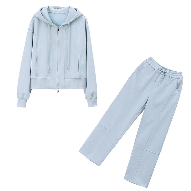 Women's Spring & Autumn 2025 Fashionable Casual Sportswear Set: Loose Sweatshirt & Wide-Leg Pants Two-Piece 