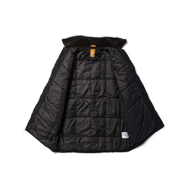 Timberland Casual Warm Lightweight Quilted Fleece Solid Water-Resistant Jacket Men Jackets Black A5VD5-001