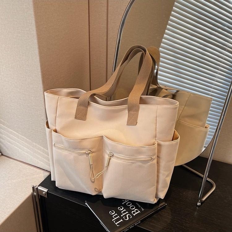 Versatile casual nylon bag women's 2025 new large-capacity commuter tote bag simple shoulder handbag