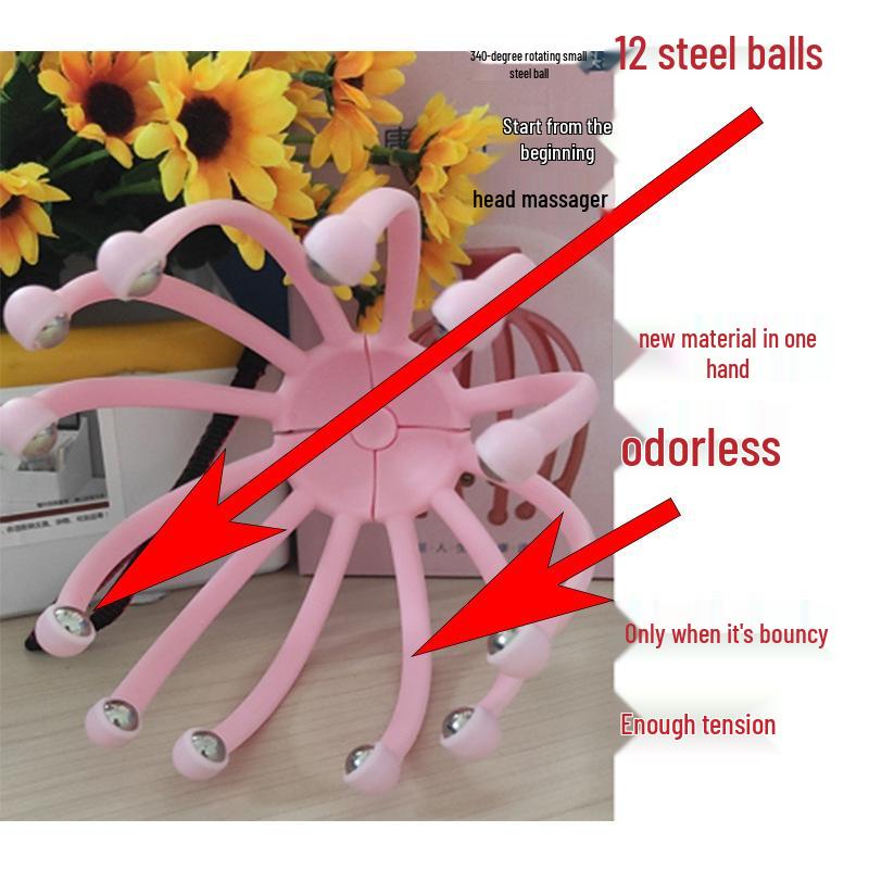 Five-Claw Octopus Head Massager Roller & Scalp Scratcher