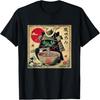 Cat Ramen Japanese Funny Samurai Kawaii Cat Anime Girls Boys T-Shirt