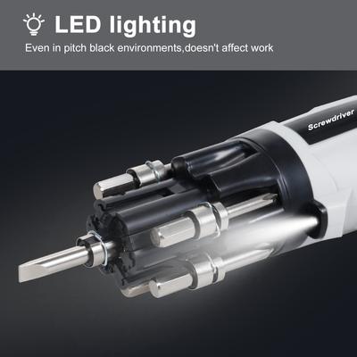 Cordless Screwdriver 3.6V Electric Screwdriver 6pcs Quick ChangeBatch Heads 1300mah Rechargeable