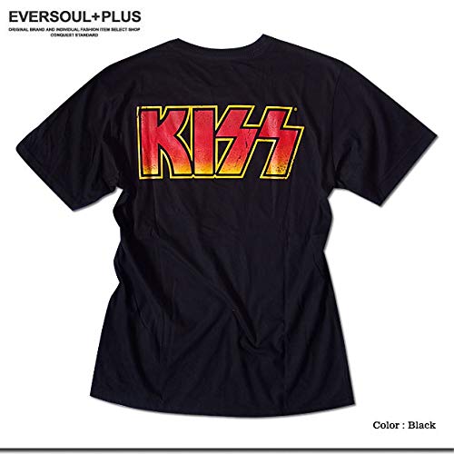 EVERSOUL KISS Kortärmad T-shirt, Gene Simmons, KISS Army Logotyp, Hårdrock, Herr, Svart, Storlek XL [Parallellimport]