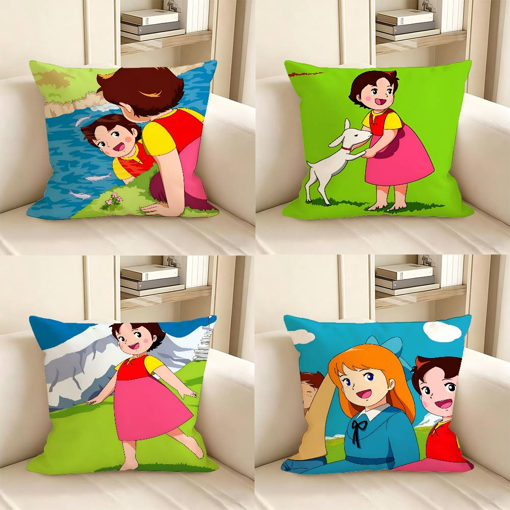 Pc Cartone Animato Heidi Ragazza Adorabile Federa Moda Federa Quadrata Camera da Letto Divano Stanza Decorazione Ins Tempo Libero