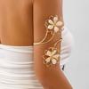 Enamel Glaze Open Arm Bangle Adjustable Armband Elegant Flower Bracelet  Arm Accessories