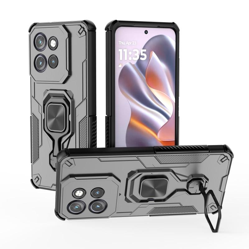 For Motorola Edge 50 Neo 5G Phone Case WANLONFENG PC TPU Back Cover Kickstand with Tempered Glass