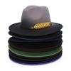 Gradient Color Fedora Hat for Women Men Wide Brim Felt Bowler Hat Luxury Casual Leather Belt Fedoras Chapeau
