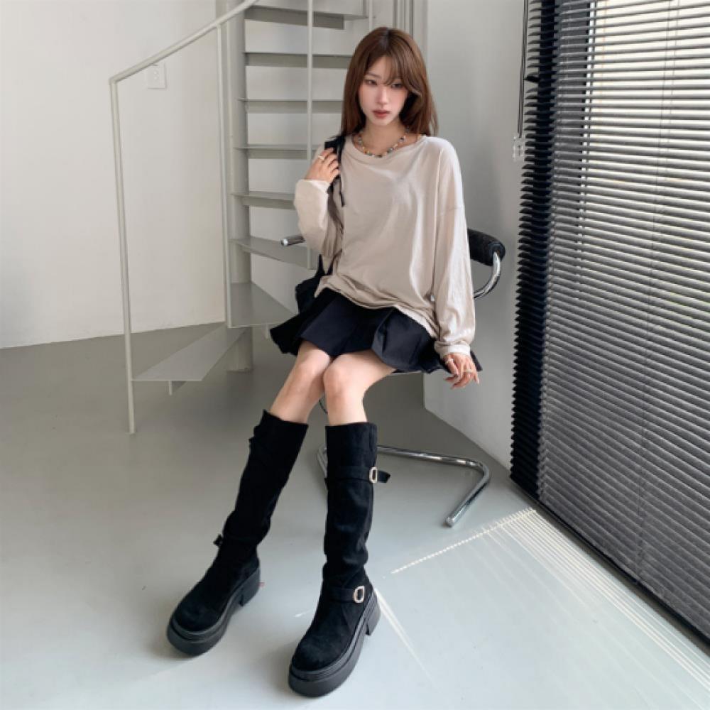 New Arrivals Open Run Women Pima CoTTon Blend Loose FiT Long Sleeve T shirT Unbr