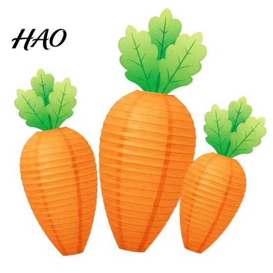 Easter Carrot Paper Lanterns Lantern, Hanging Decor for Kindergarten Classroom, Indoor Party Ceiling Decorations Kids Birthday Suspended Ornament,