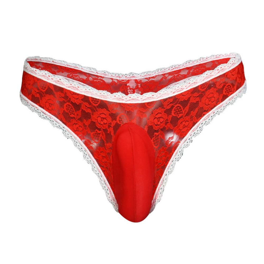 Qinghe Men's Underwear Vertical Bag Egg Sexy Love Women's Lace Jj Set Briefs Couple Underwear Stockings Shorts