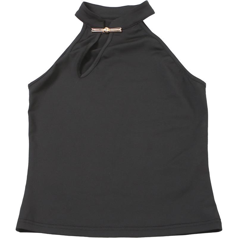 2026 Summer Off-Shoulder Metal Decor Cut-Out Tank Top for Women