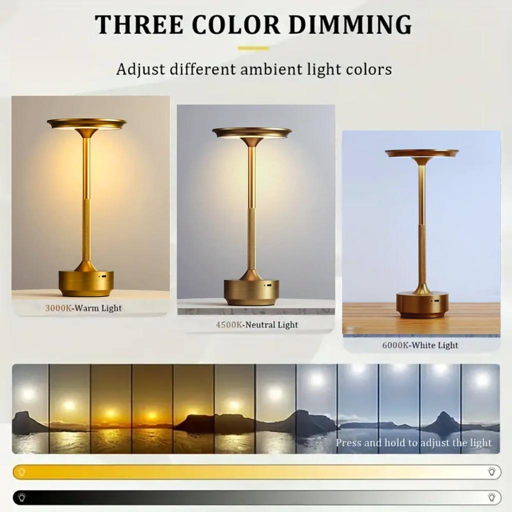 Table Lamp Touch Sensor Rechargeable Desktop Night Light LED Reading Lamp for Restaurant Hotel Bar Bedroom Decor Light