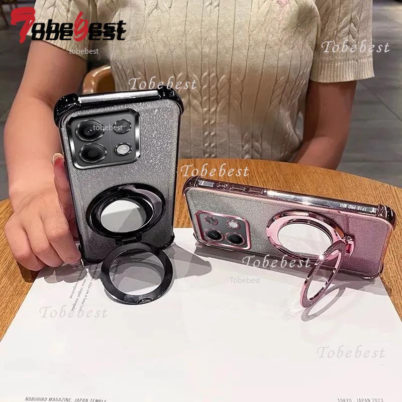 Glitter Shockproof Silicone Case For Xiaomi Redmi A5 A3 A1 Makeup Mirror Magnetic Holder Stand Soft Cover