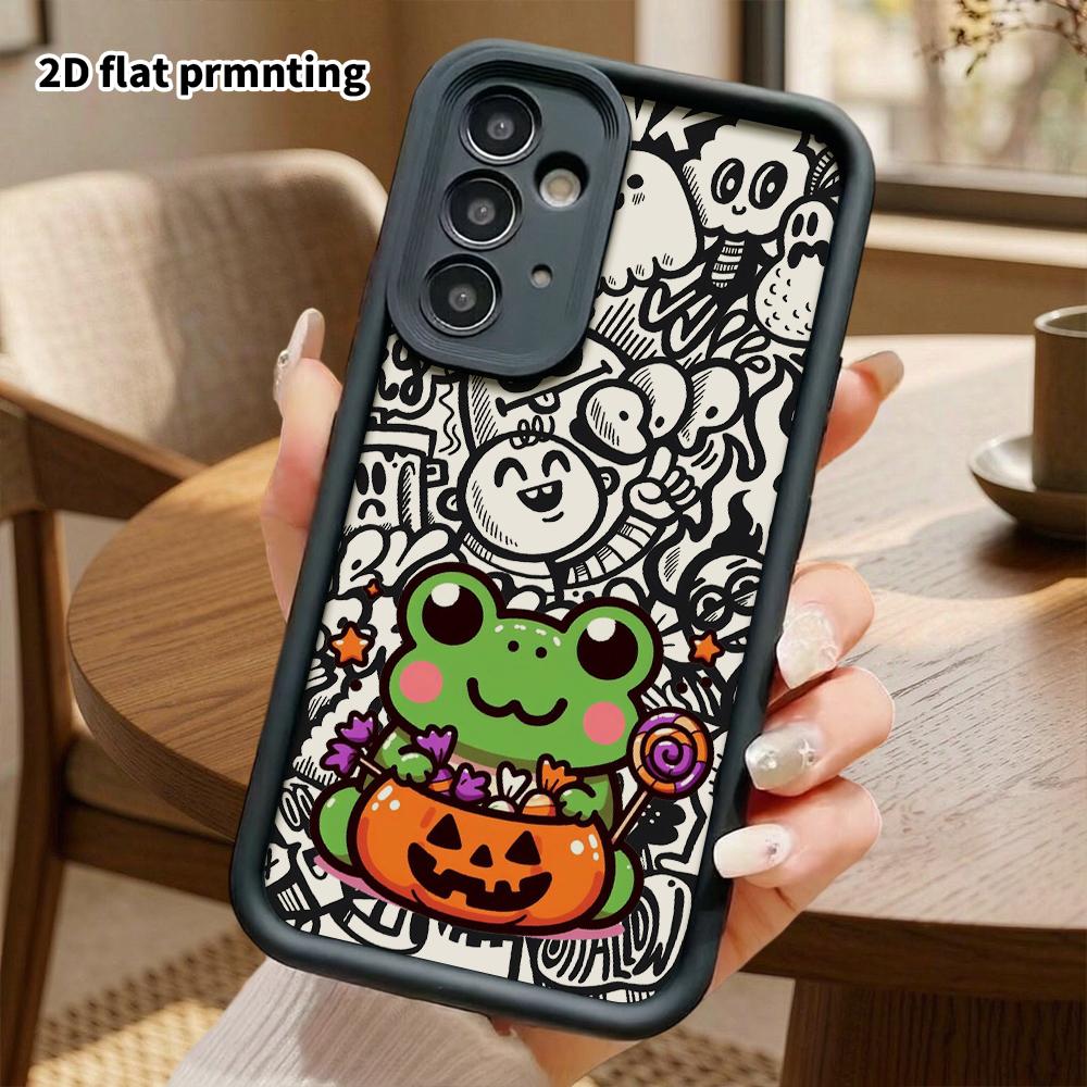 Phone Case: 2D Flat Samsung Galaxy A34 A35 M05 M06 S20 S22 S21 FE Plus 5G Protective Case, Candy Little Frog, Christmas and Halloween Gift