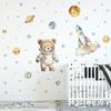 Cute Bear Astronaut Space Rocket Wall Sticker Self Adhesive Removable Kids Room Nursery Decor