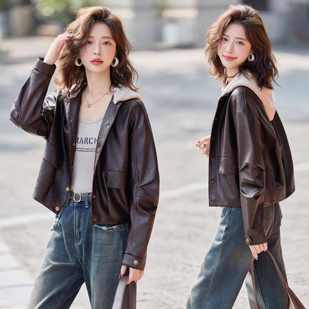 Women's Genuine Leather Jacket - Casual, Versatile Sheepskin Coat for Autumn and Winter